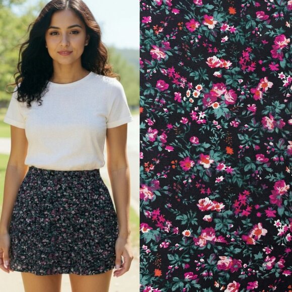 Aritzia Wilfred Terrasse Silk Mini Skirt Women's Size 2 Floral Print - Picture 1 of 5